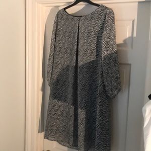 Black and white flower patterned dress